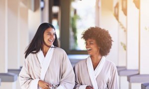 Elevation Med Spa Lone Tree Colorado two women enjoying a day at the spa