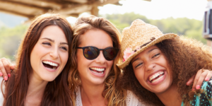 Elevation Med Spa Lone Tree Colorado- offer a variety of beauty services, three woman laughing at a park